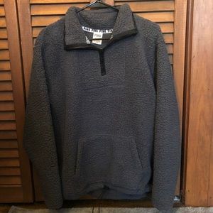 Grey PINK Sherpa quarter zip